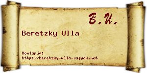 Beretzky Ulla névjegykártya